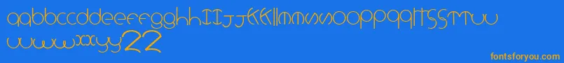 Rollingdeep Font – Orange Fonts on Blue Background