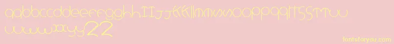 Шрифт Rollingdeep – жёлтые шрифты на розовом фоне
