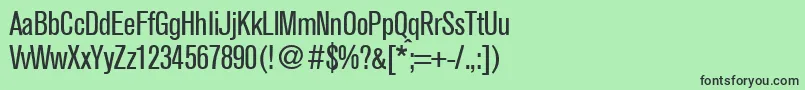 フォントAkzentcondRegularDb – 緑の背景に黒い文字