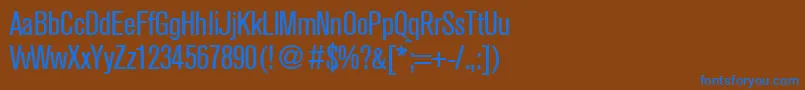 フォントAkzentcondRegularDb – 茶色の背景に青い文字