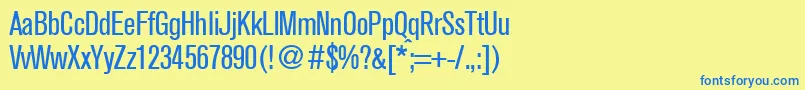 AkzentcondRegularDb Font – Blue Fonts on Yellow Background