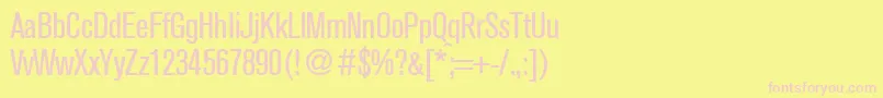 AkzentcondRegularDb Font – Pink Fonts on Yellow Background