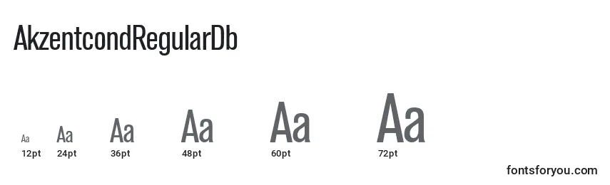 Размеры шрифта AkzentcondRegularDb