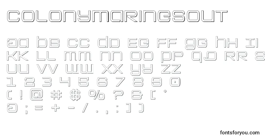 Schriftart Colonymarinesout – Alphabet, Zahlen, spezielle Symbole