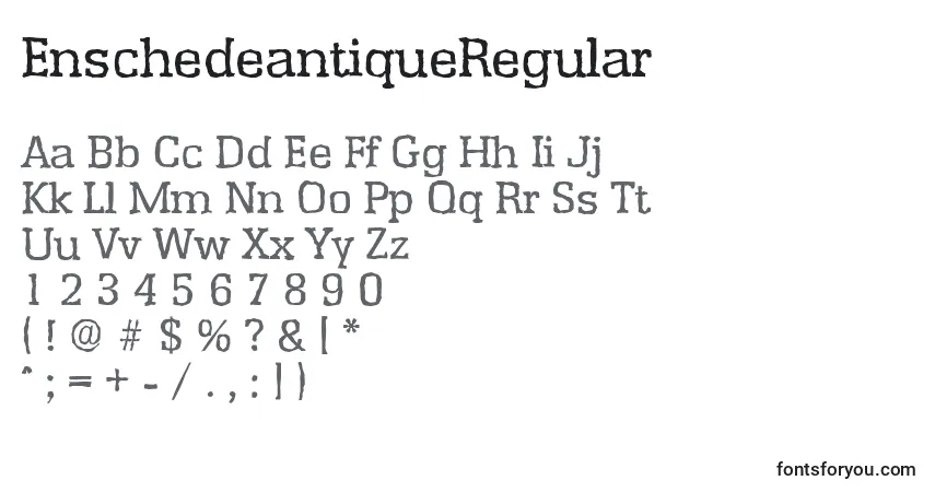 Шрифт EnschedeantiqueRegular – алфавит, цифры, специальные символы
