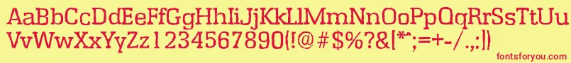 EnschedeantiqueRegular Font – Red Fonts on Yellow Background