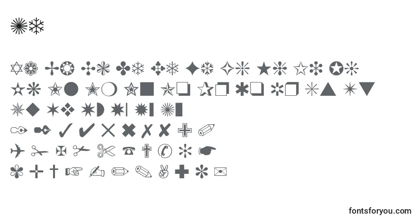 Schriftart Zd – Alphabet, Zahlen, spezielle Symbole