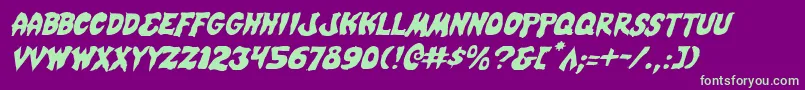 Mysticsinglerli Font – Green Fonts on Purple Background