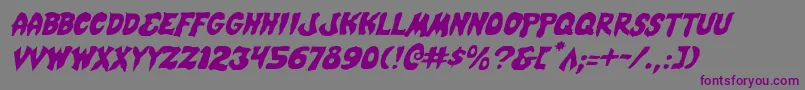 フォントMysticsinglerli – 紫色のフォント、灰色の背景