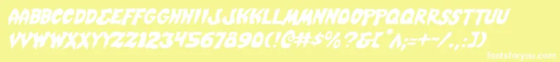 Mysticsinglerli Font – White Fonts on Yellow Background