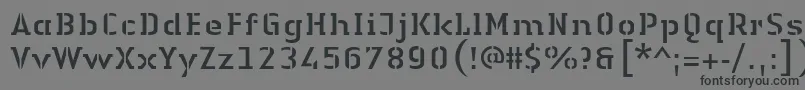 LinotypeAuthenticStencilRegular-fontti – mustat fontit harmaalla taustalla