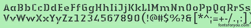 LinotypeAuthenticStencilRegular Font – Black Fonts on Green Background