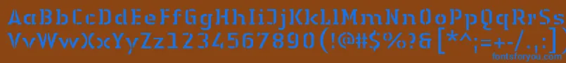 フォントLinotypeAuthenticStencilRegular – 茶色の背景に青い文字