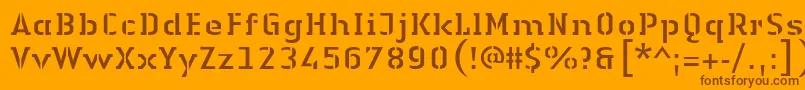 LinotypeAuthenticStencilRegular Font – Brown Fonts on Orange Background