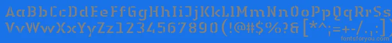 Więcej informacji o czcionce LinotypeAuthenticStencilRegular Czcionka LinotypeAuthenticStencilRegular – szare czcionki na niebieskim tle