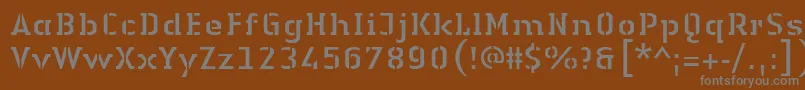 フォントLinotypeAuthenticStencilRegular – 茶色の背景に灰色の文字