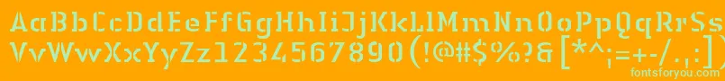 LinotypeAuthenticStencilRegular Font – Green Fonts on Orange Background