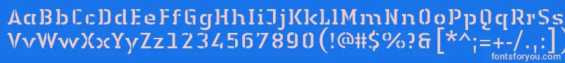 LinotypeAuthenticStencilRegular Font – Pink Fonts on Blue Background