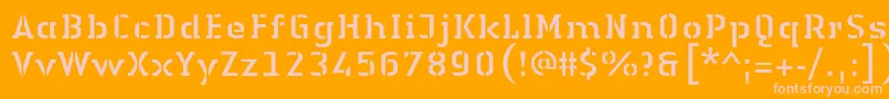 フォントLinotypeAuthenticStencilRegular – オレンジの背景にピンクのフォント