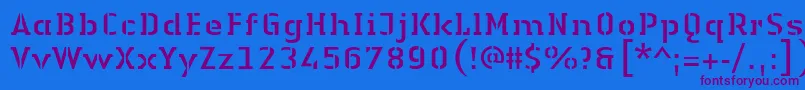 Шрифт LinotypeAuthenticStencilRegular – фиолетовые шрифты на синем фоне