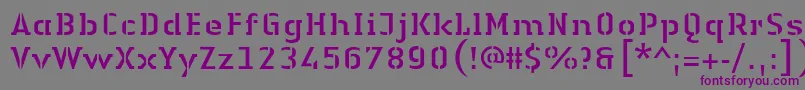 LinotypeAuthenticStencilRegular-fontti – violetit fontit harmaalla taustalla