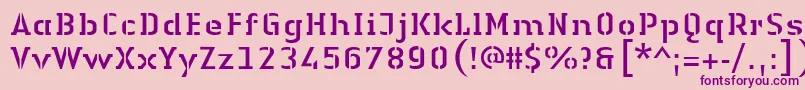 LinotypeAuthenticStencilRegular Font – Purple Fonts on Pink Background