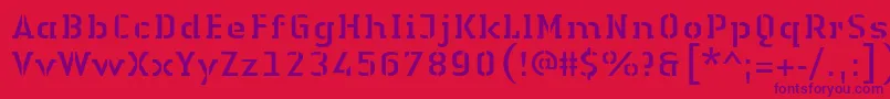 LinotypeAuthenticStencilRegular Font – Purple Fonts on Red Background