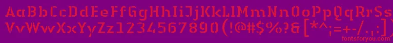 Czcionka LinotypeAuthenticStencilRegular – czerwone czcionki na fioletowym tle