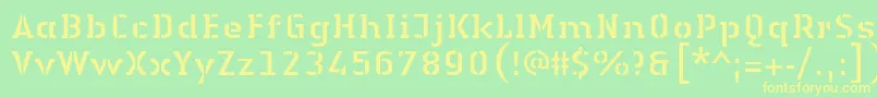 LinotypeAuthenticStencilRegular Font – Yellow Fonts on Green Background