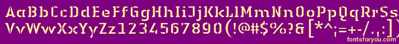 LinotypeAuthenticStencilRegular Font – Yellow Fonts on Purple Background