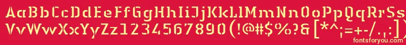 Шрифт LinotypeAuthenticStencilRegular – жёлтые шрифты на красном фоне