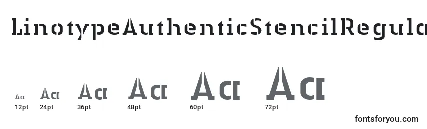 Размеры шрифта LinotypeAuthenticStencilRegular