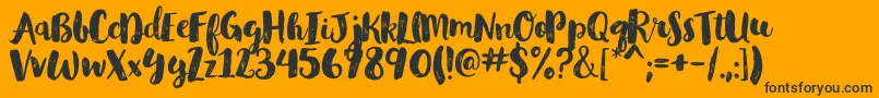 GlamourbrushRegular Font – Black Fonts on Orange Background