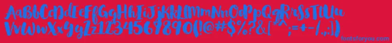 GlamourbrushRegular Font – Blue Fonts on Red Background