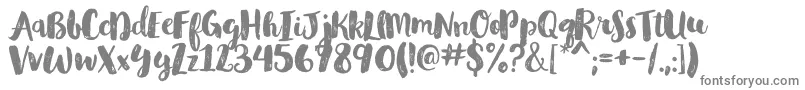 GlamourbrushRegular-fontti – harmaat kirjasimet valkoisella taustalla