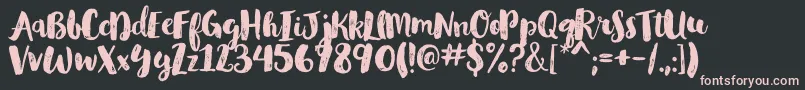 GlamourbrushRegular-Schriftart – Rosa Schriften auf schwarzem Hintergrund
