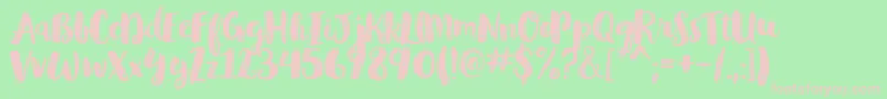 フォントGlamourbrushRegular – 緑の背景にピンクのフォント