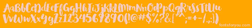 GlamourbrushRegular-Schriftart – Rosa Schriften auf orangefarbenem Hintergrund