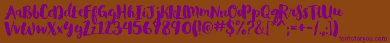 GlamourbrushRegular Font – Purple Fonts on Brown Background