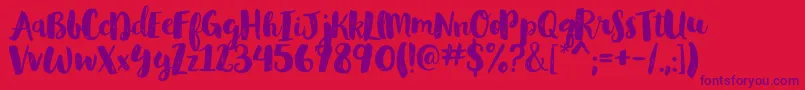 GlamourbrushRegular Font – Purple Fonts on Red Background