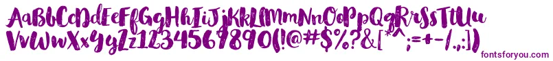 Шрифт GlamourbrushRegular – фиолетовые шрифты на белом фоне