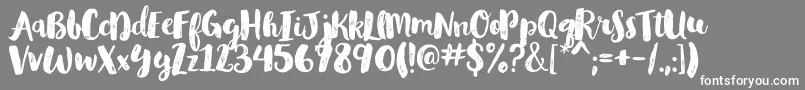 フォントGlamourbrushRegular – 灰色の背景に白い文字