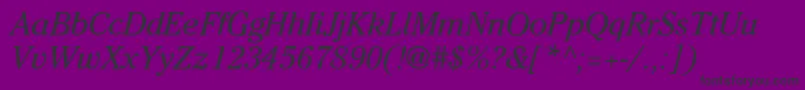 CheltenhamNoI-Schriftart – Schwarze Schriften auf violettem Hintergrund