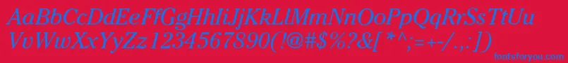 CheltenhamNoI Font – Blue Fonts on Red Background