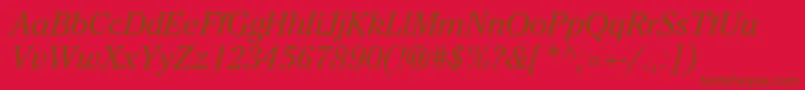 CheltenhamNoI Font – Brown Fonts on Red Background