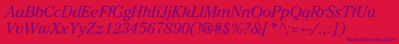 CheltenhamNoI Font – Purple Fonts on Red Background