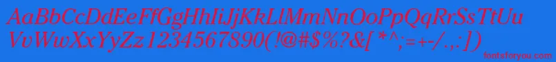 CheltenhamNoI Font – Red Fonts on Blue Background