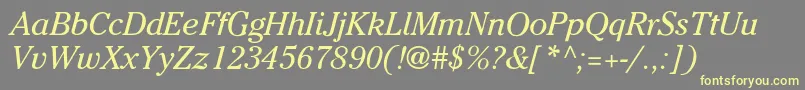 More about CheltenhamNoI Font CheltenhamNoI Font – Yellow Fonts on Gray Background