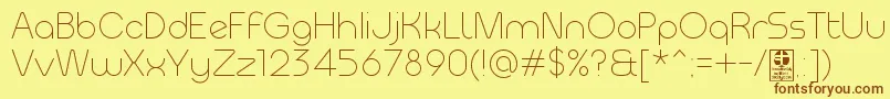 MeltixLightDemo-Schriftart – Braune Schriften auf gelbem Hintergrund
