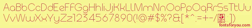 Шрифт MeltixLightDemo – красные шрифты на жёлтом фоне